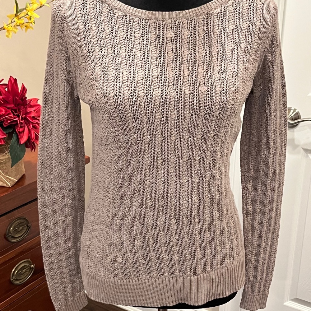 Ann Taylor Loft Taupe Knit Sweater S